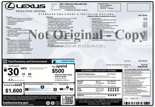 2021 Lexus RX 450h Base