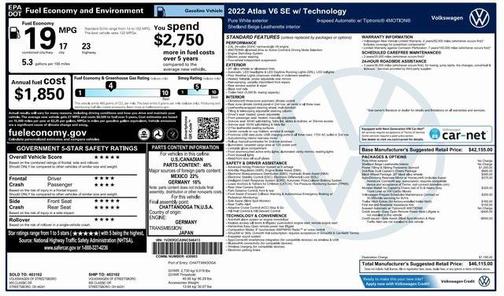 2022 Volkswagen Atlas 3.6L SE w/Technology