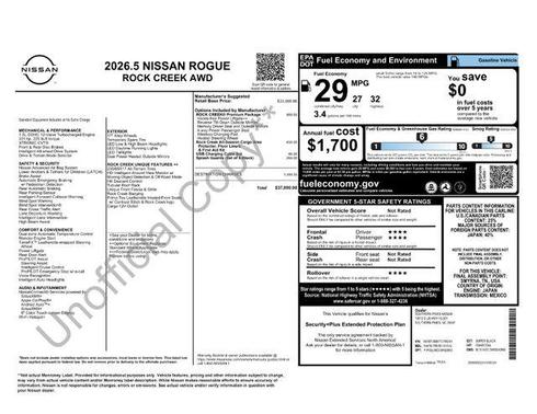 2026 Nissan Rogue Automatic CVT