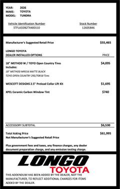 Midnight Black Metallic 2026 Toyota Tundra SR5