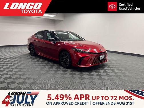 Supersonic Red/Midnight Black Metallic 2025 Toyota Camry XSE