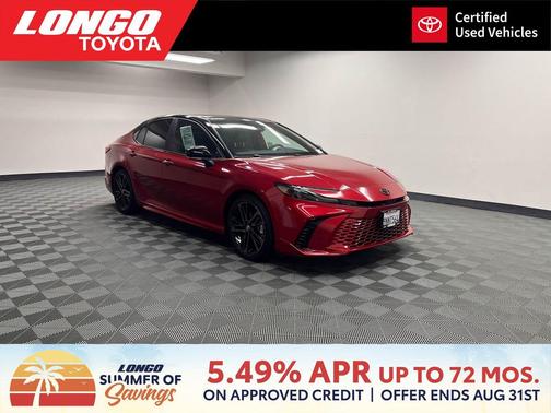 Supersonic Red/Midnight Black Metallic 2025 Toyota Camry XSE