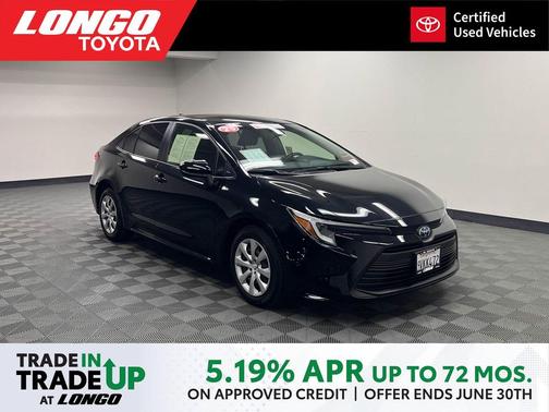 Midnight Black Metallic 2025 Toyota Corolla Hybrid LE