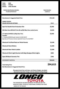 2026 Toyota Land Cruiser Base