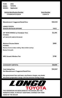 2026 Toyota Highlander Hybrid XLE