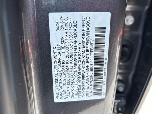 Modern Steel Metallic 2026 Honda Pilot EX-L