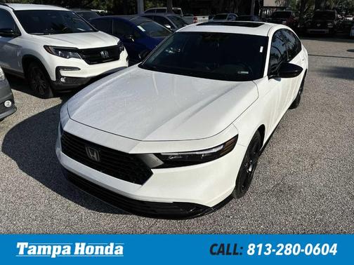 Platinum White Pearl 2026 Honda Accord Hybrid Sport-L