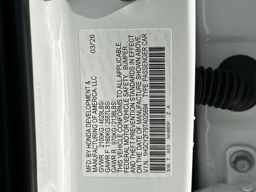 Platinum White Pearl 2026 Honda Accord Hybrid Sport-L