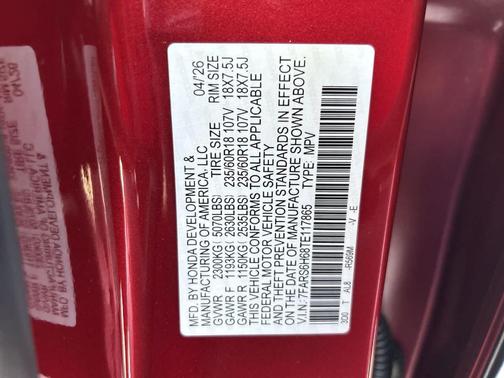 Radiant Red Metallic 2026 Honda CR-V Hybrid TrailSport