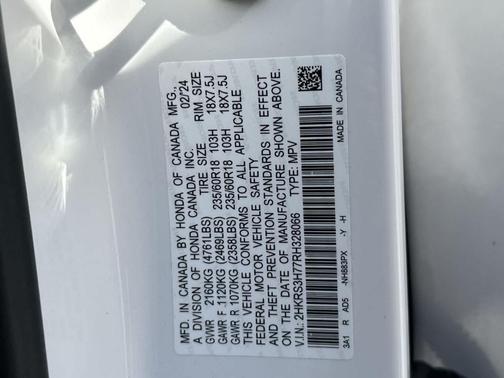 Platinum White Pearl 2024 Honda CR-V EX-L
