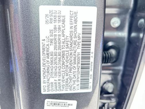 Modern Steel Metallic 2026 Honda Pilot EX-L
