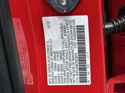 Rallye Red 2026 Honda Civic Sport