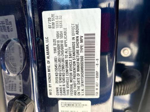 Obsidian Blue Pearl 2021 Honda Pilot EX-L