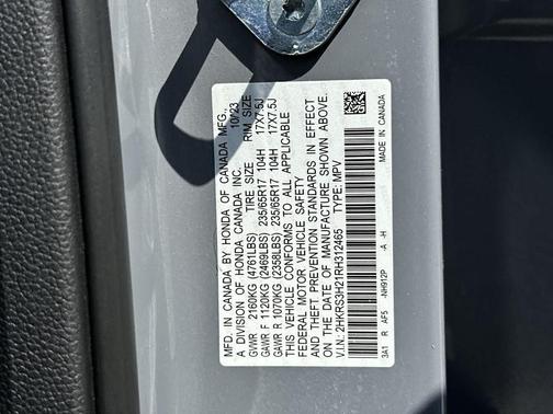 Urban Gray Pearl 2024 Honda CR-V LX