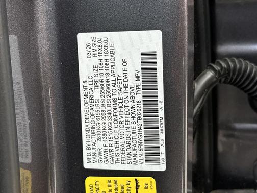 Modern Steel Metallic 2026 Honda Pilot EX-L