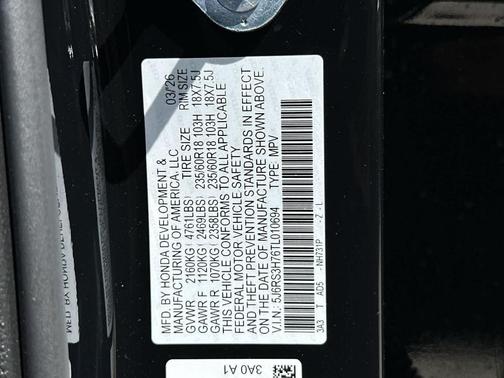 Crystal Black Pearl 2026 Honda CR-V EX-L