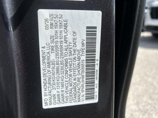 Modern Steel Metallic 2026 Honda Odyssey Elite