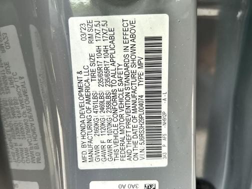 Urban Gray Pearl 2023 Honda CR-V LX