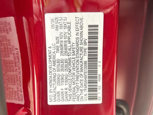 Radiant Red Metallic 2026 Honda CR-V Hybrid TrailSport