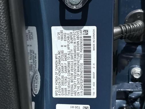 Blue Lagoon 2026 Honda Civic Sport