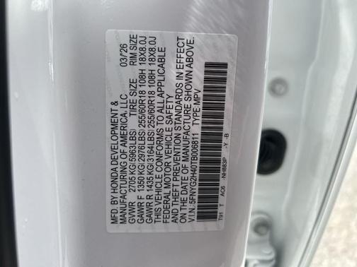 Platinum White Pearl 2026 Honda Pilot EX-L