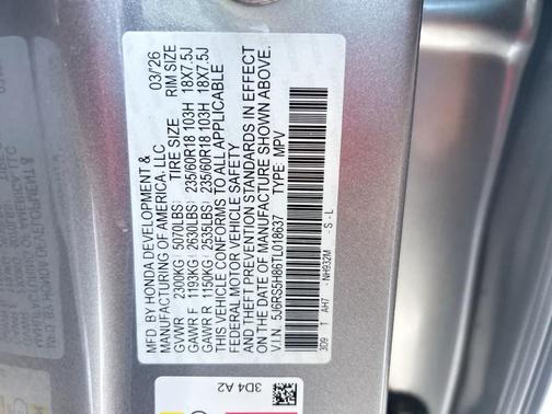 Solar Silver Metallic 2026 Honda CR-V Hybrid Sport-L