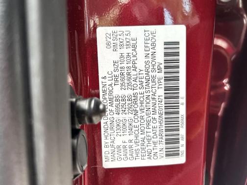 Radiant Red Metallic 2022 Honda CR-V EX