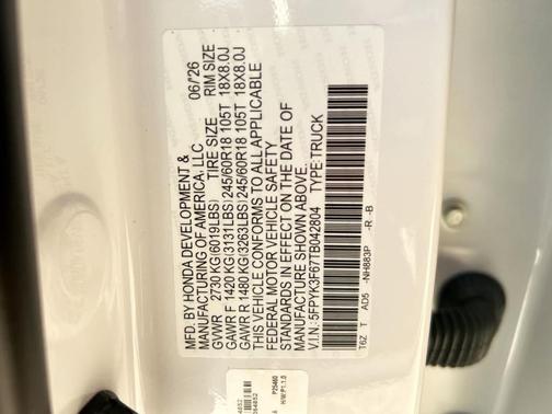 Platinum White Pearl 2026 Honda Ridgeline TrailSport