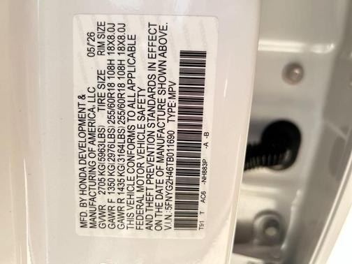 Platinum White Pearl 2026 Honda Pilot EX-L