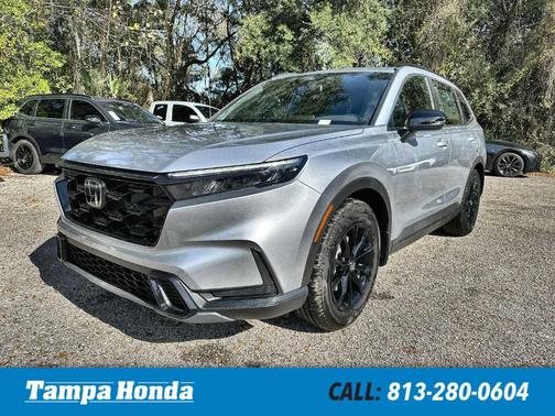 Solar Silver Metallic 2025 Honda CR-V Hybrid Sport