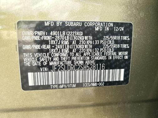 Autumn Green Metallic 2025 Subaru Forester Limited