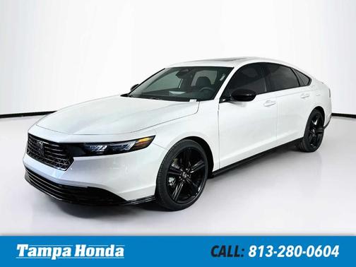 Platinum White Pearl 2026 Honda Accord Hybrid Sport-L