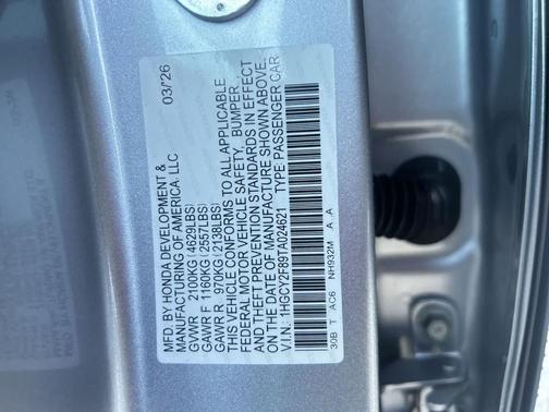 Solar Silver Metallic 2026 Honda Accord Hybrid Touring