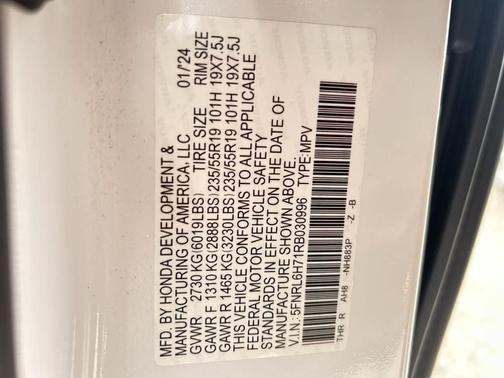 Platinum White Pearl 2024 Honda Odyssey Sport
