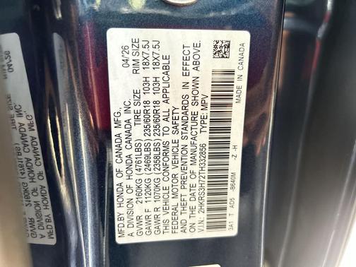 Canyon 2026 Honda CR-V EX-L