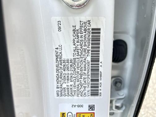 Platinum White Pearl 2024 Honda Accord Hybrid Touring