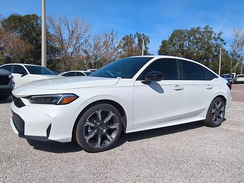 Platinum White Pearl 2025 Honda Civic Hybrid TOURING