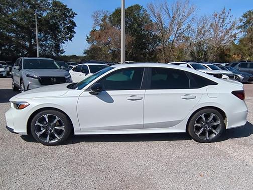 Platinum White Pearl 2025 Honda Civic Hybrid TOURING