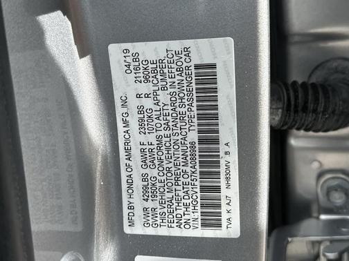 2019 Honda Accord EX-L