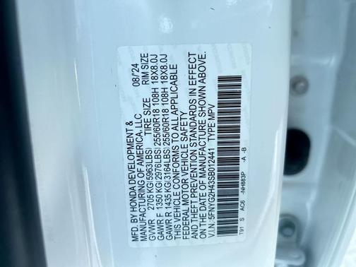 Platinum White Pearl 2025 Honda Pilot EX-L