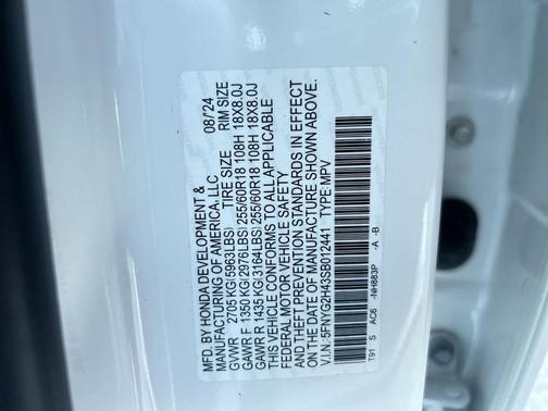 Platinum White Pearl 2025 Honda Pilot EX-L