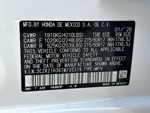 2026 Honda HR-V LX