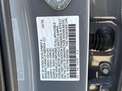 Urban Gray Pearl 2026 Honda Accord SE