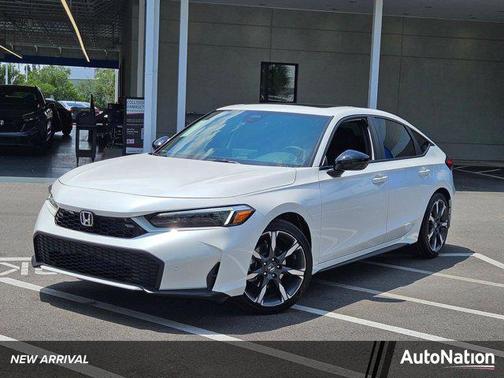 Platinum White Pearl 2026 Honda Civic Hybrid Sport Touring