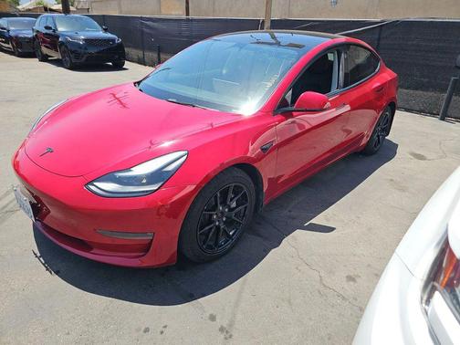 Red 2022 Tesla Model 3 Long Range