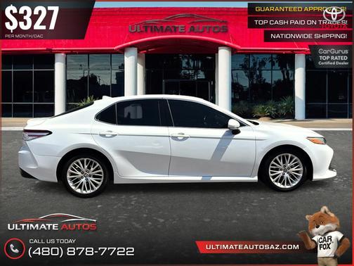 White 2019 Toyota Camry XLE