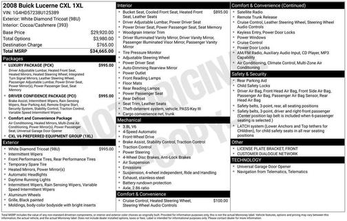 White Diamond Tricoat 2008 Buick Lucerne CXL