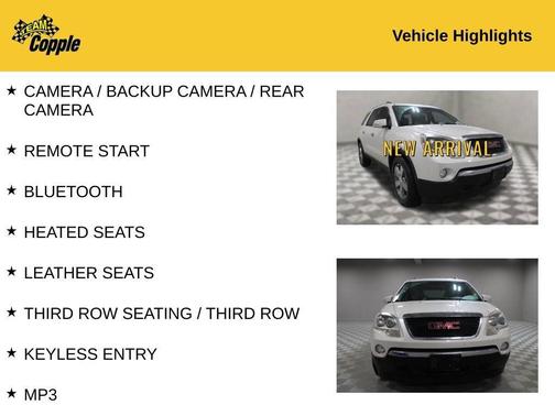 White Diamond Tricoat 2012 GMC Acadia SLT-1