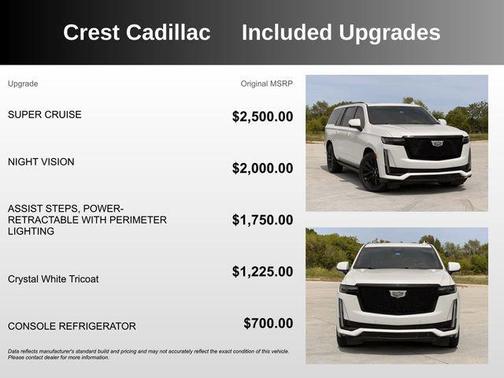 Crystal White Tricoat 2022 Cadillac Escalade ESV Sport Platinum