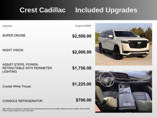 Crystal White Tricoat 2022 Cadillac Escalade ESV Sport Platinum